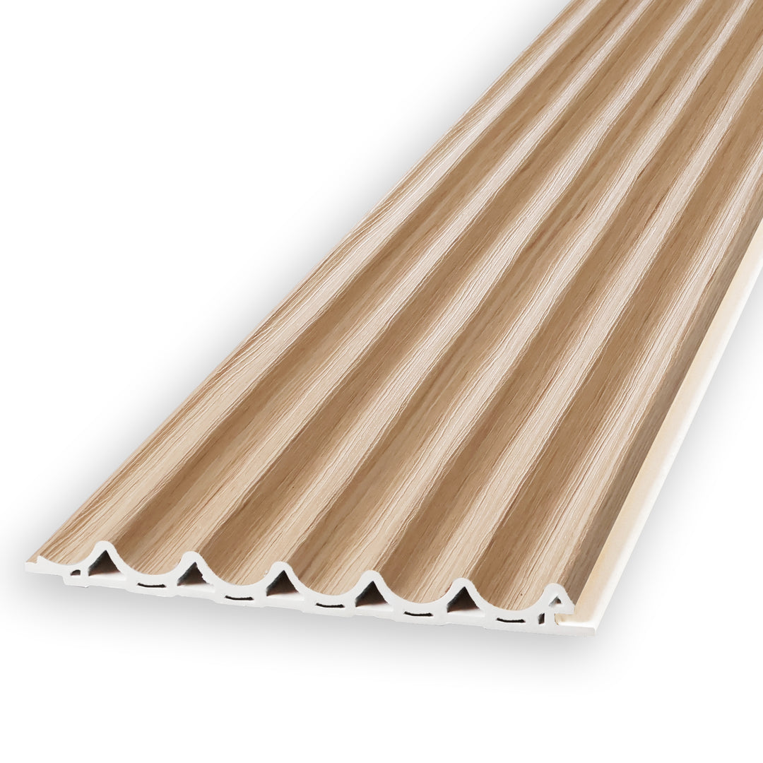 WPC Fluted Panels, Sandy Birch, 10 Panels x 9 feet long.