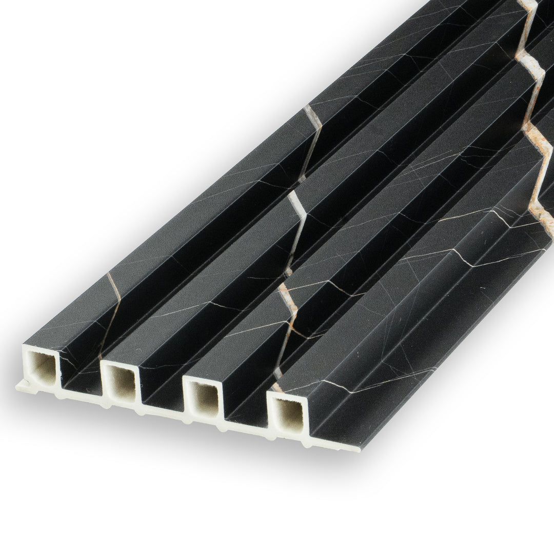 WPC Fluted Panels, Jazz Black, 10 Panels x 9 feet long.