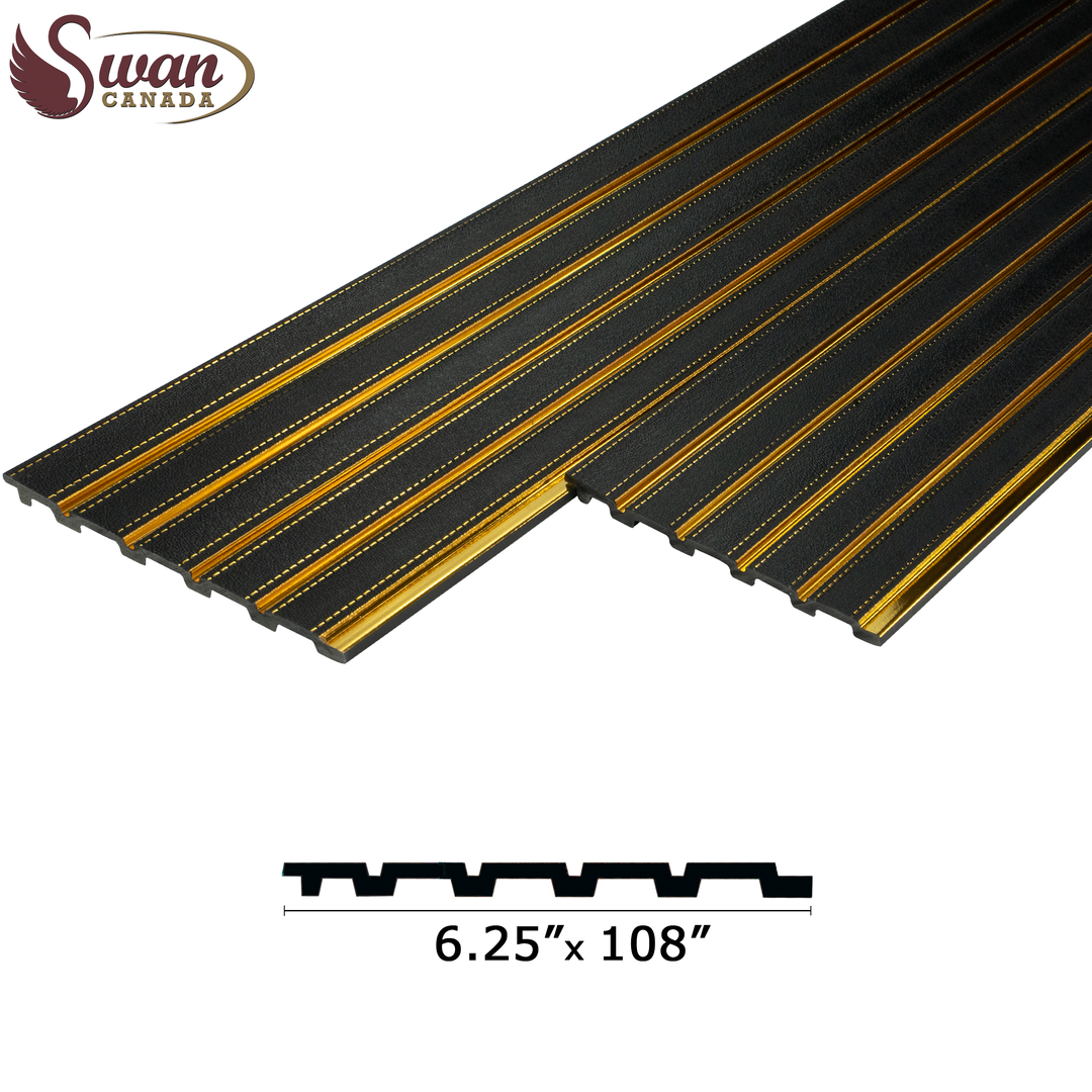 PS Fluted Panels, Black & Gold, 20 Panels x 9 feet long.