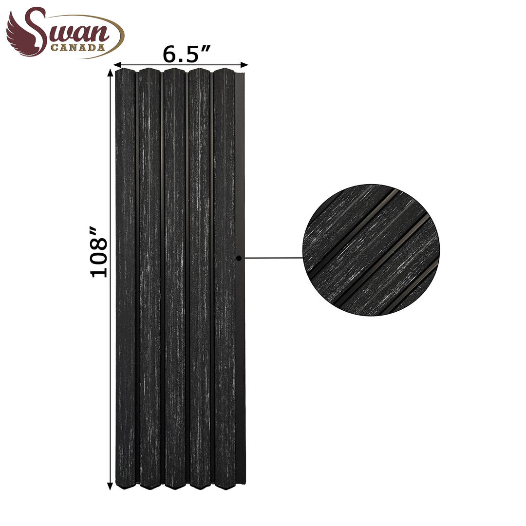 PS Fluted Panels, Black Wood, 20 Panels x 9 feet long.