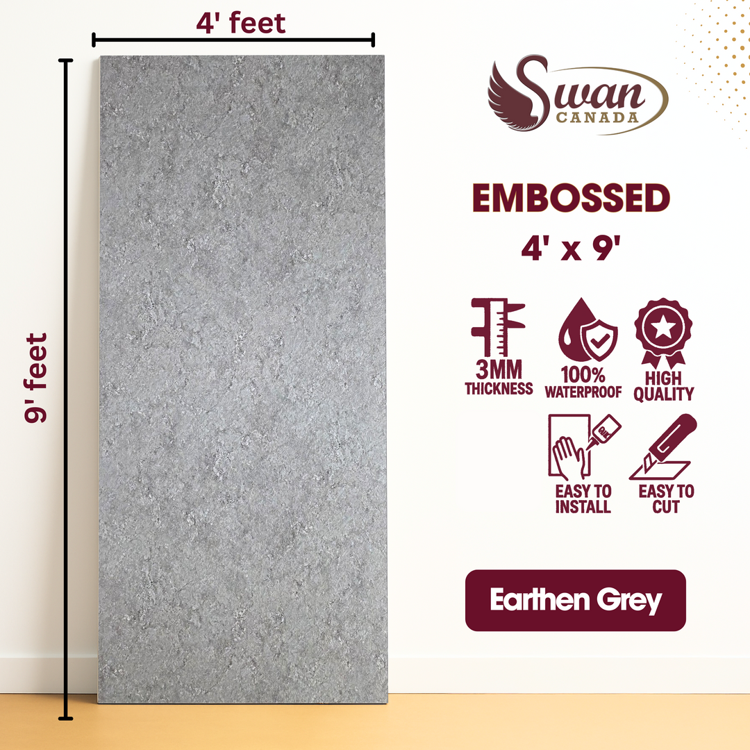 Embossed Board, Earthen Grey, 1 Sheet, 4 X 9 Feet