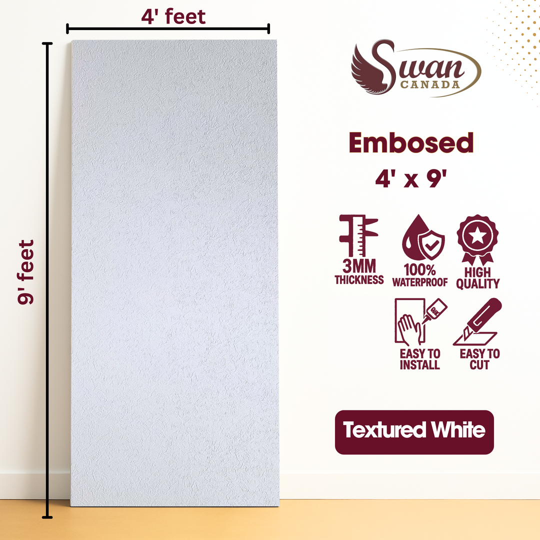 Embossed Board, Textured White , 1 Sheet, 4 X 9 Feet