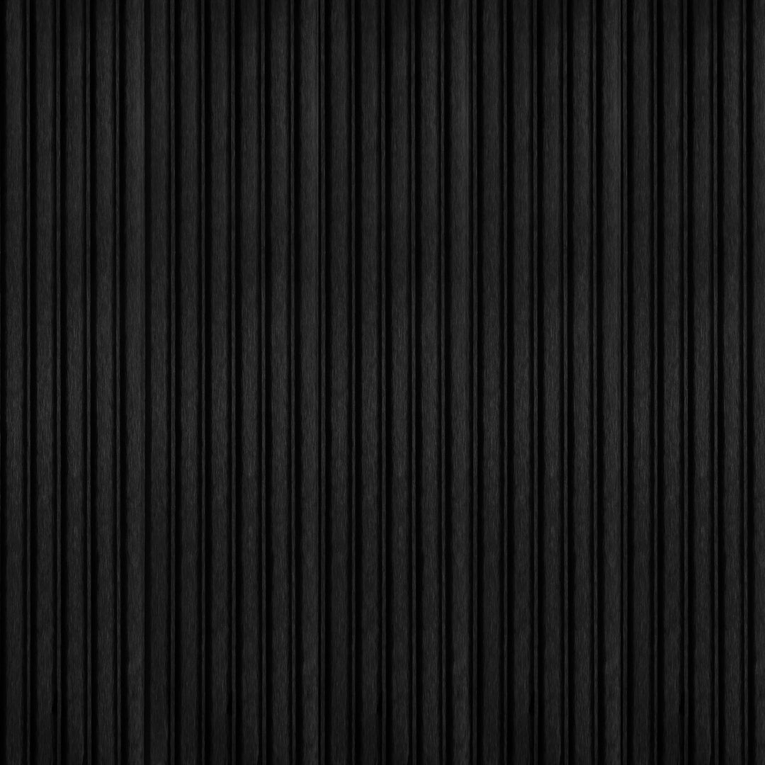 WPC Fluted Panels, Black Wood, 10 Panels x 9 feet long.