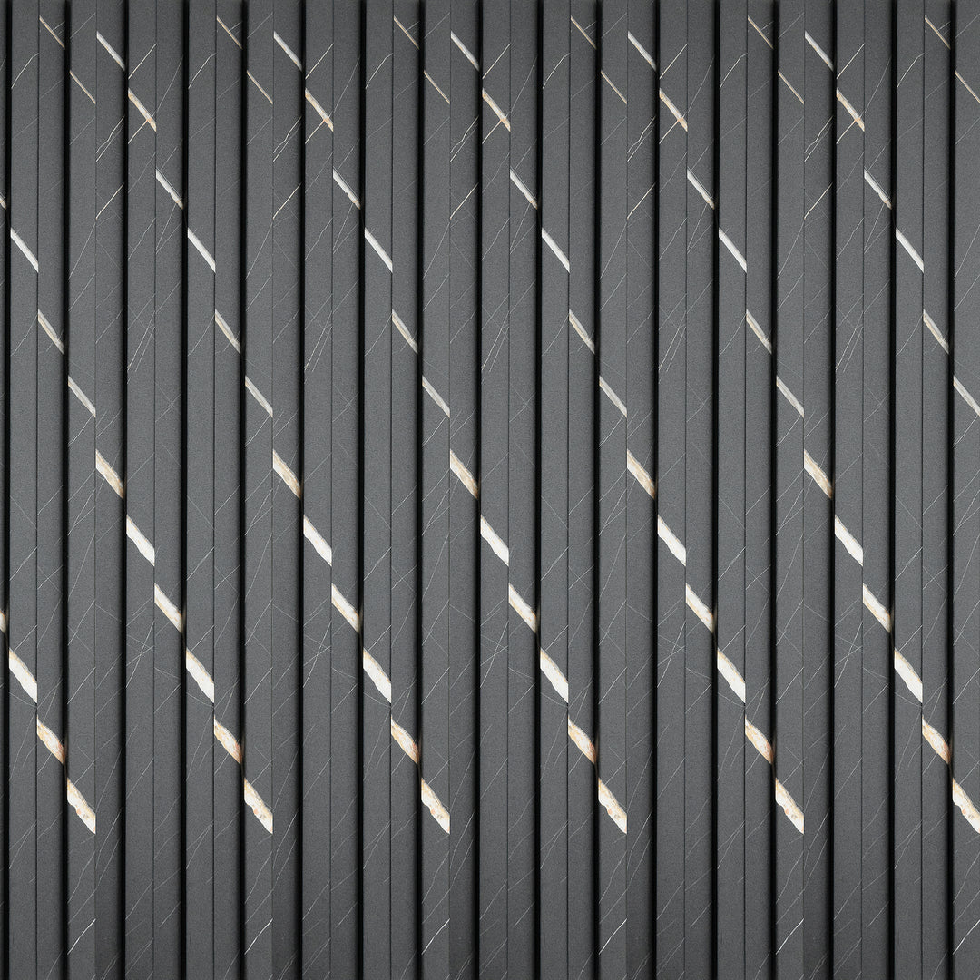 WPC Fluted Panels, Jazz Black, 10 Panels x 9 feet long.