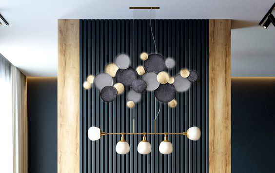 Décoration murale décorative, cascade dorée, 61,75 po de largeur x 30,25 po, 1 pièce