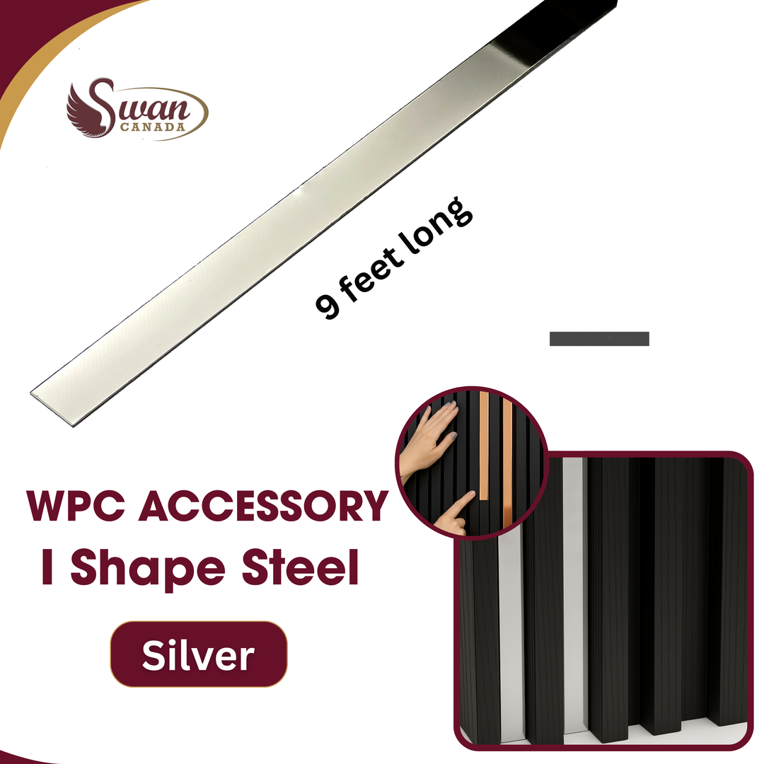 WPC I shape stainless steel trim, 9 Feet long