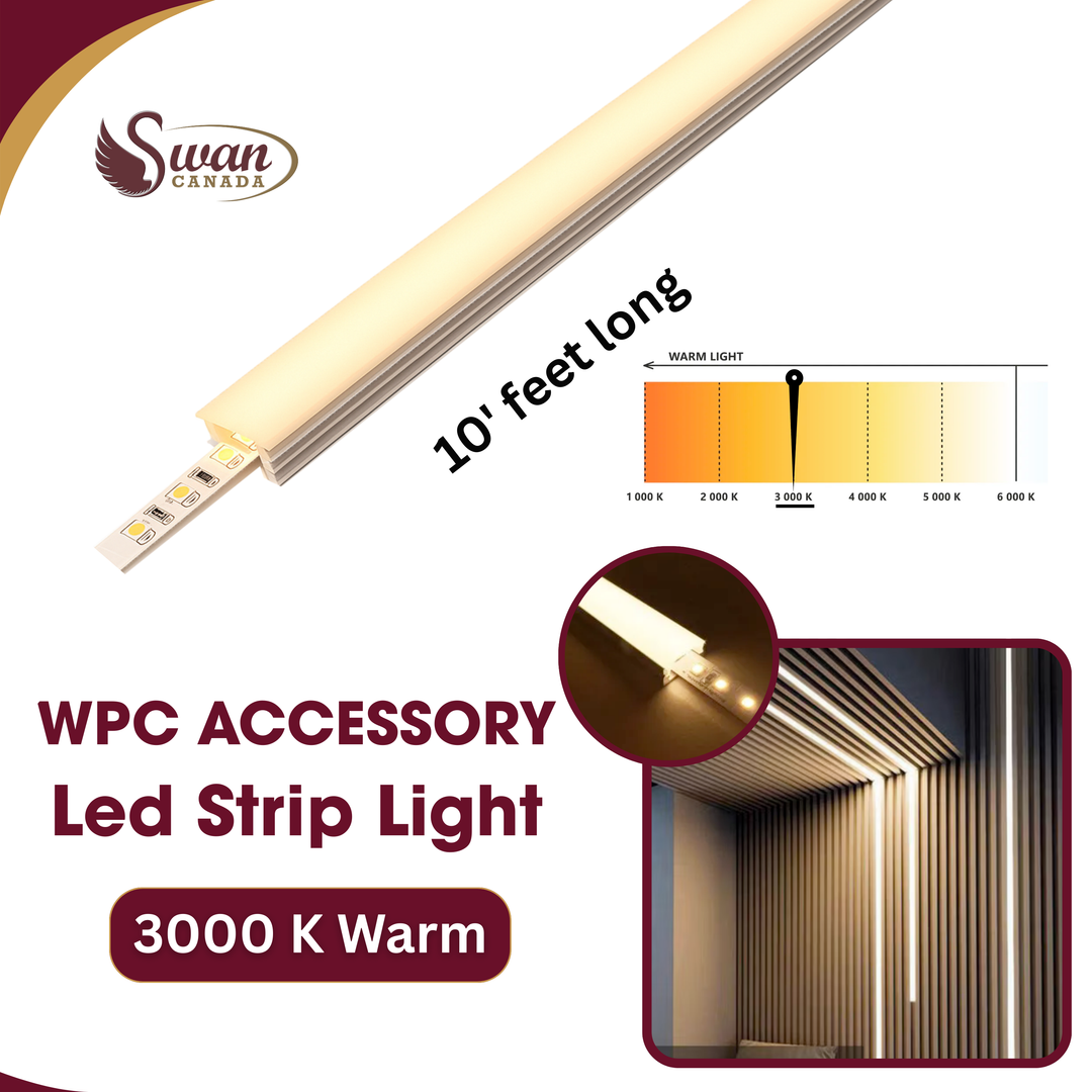 WPC LED Strip Light, 3000k, 10 Feet Long