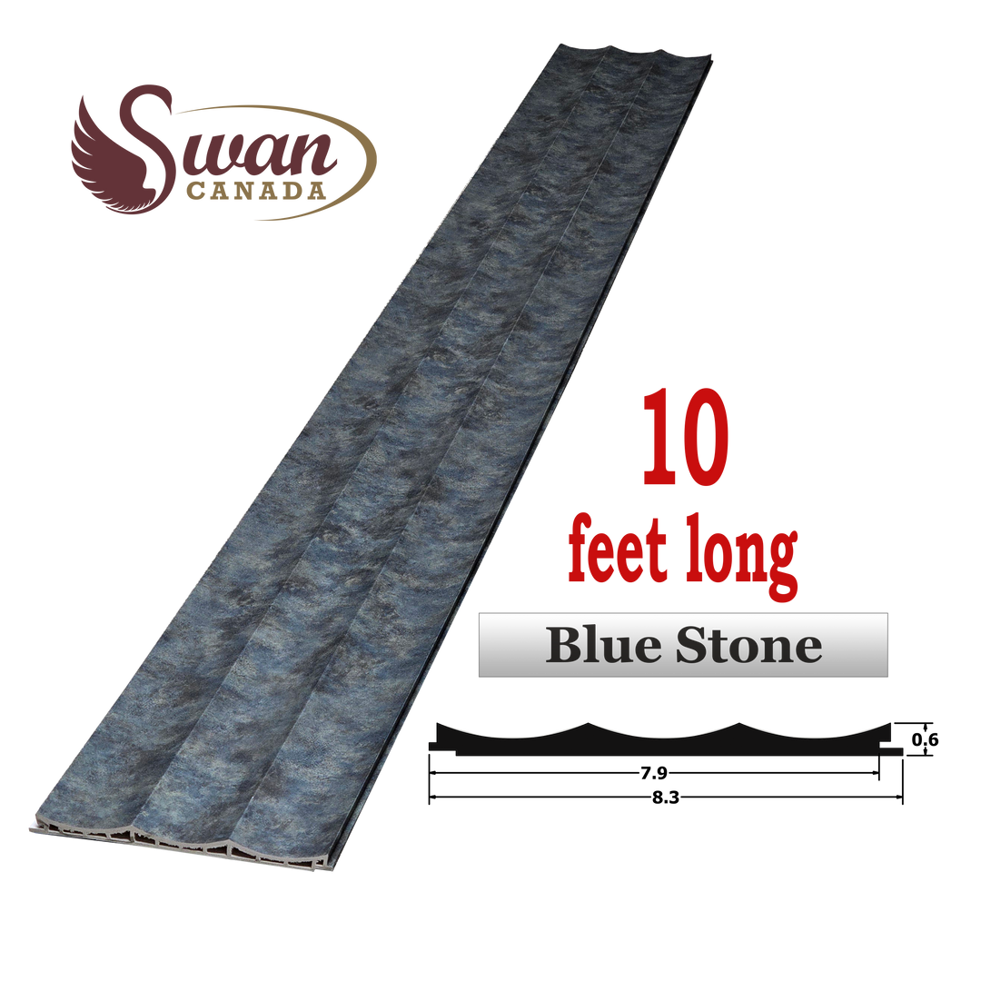 WPC Fluted Panels, Blue Stone, 10 Panels x 10 feet long.