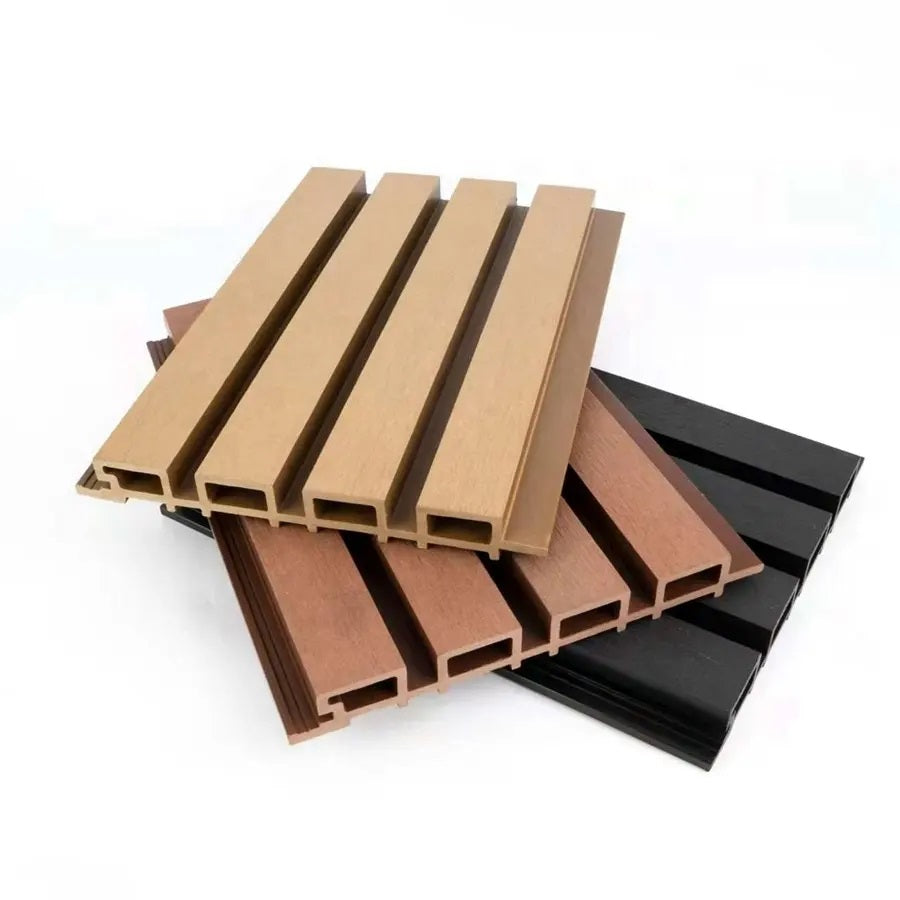 Outdoor WPC Fluted wall Panels, Coffee Flow, 4 Panels/box