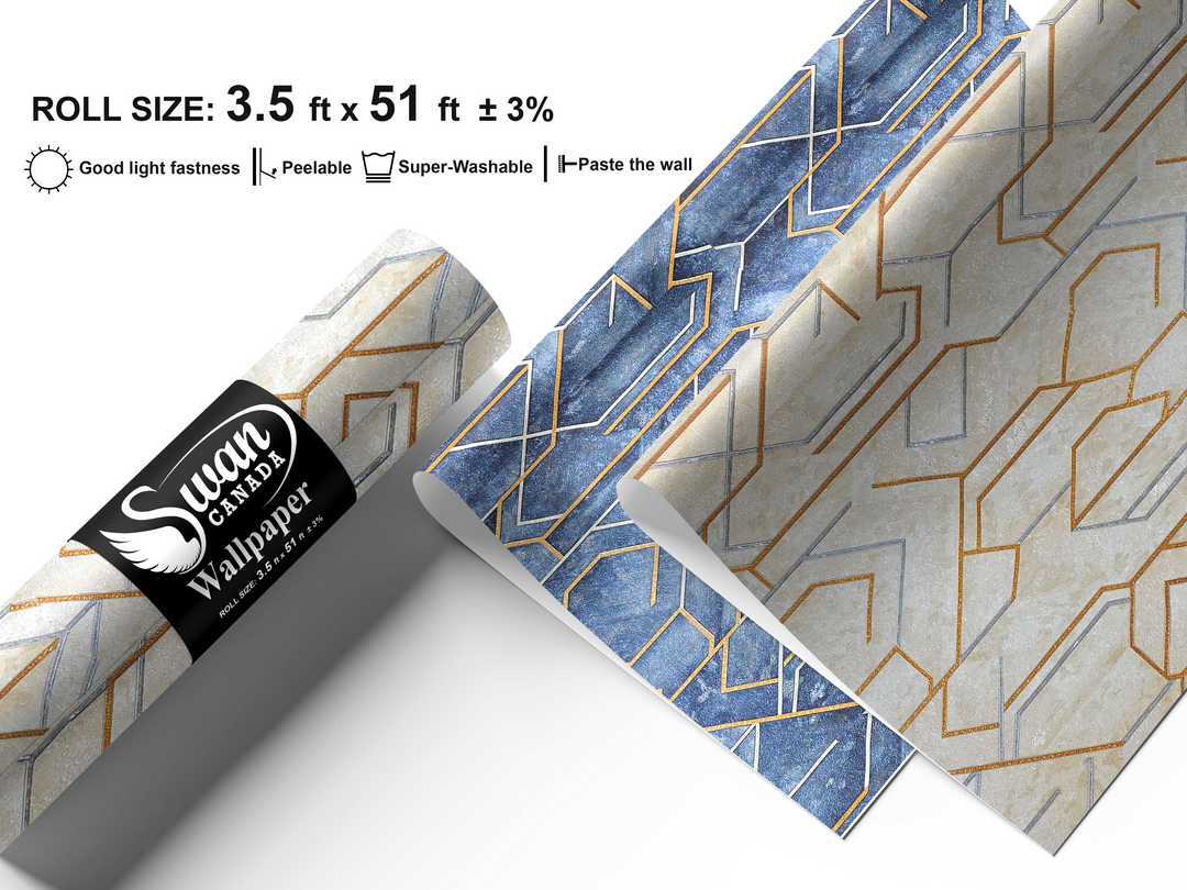 Papier peint Cygne, beige Noir Elegance, 42 po x 610 po. 1 rouleau