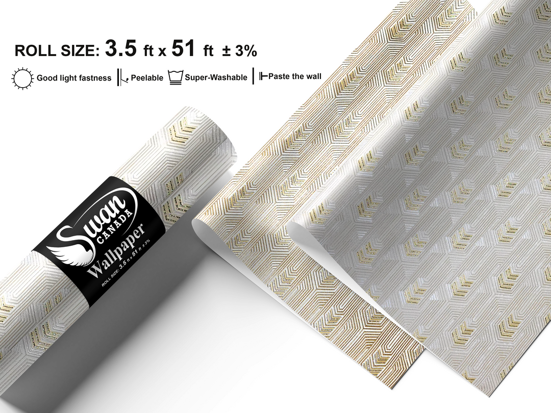 Papier peint Cygne, Golden Deco, 42 po x 610 po. 1 rouleau