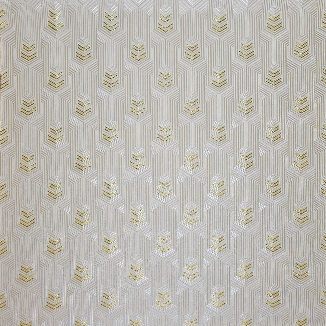 Papier peint Cygne, déco dorée, 42 po x 610 po. 1 rouleau