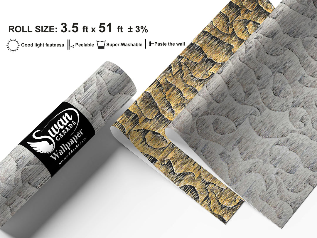 Papier peint Cygne, ruisseaux ensoleillés, 42 po x 610 po. 1 rouleau