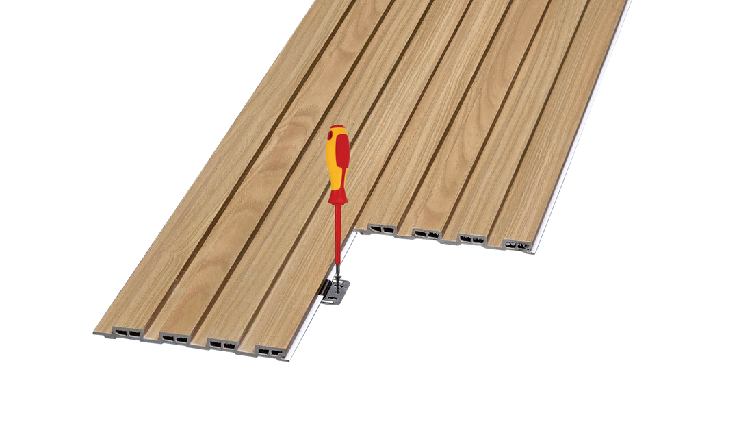 WPC Fluted Panels, Natural Wood, 10 Panels x 9 feet long.