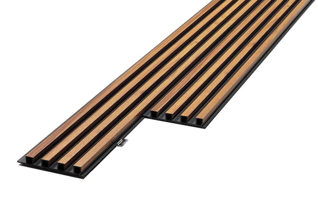 WPC Fluted Panels, Cherry Wood (B), 10 Panels x 9 feet long