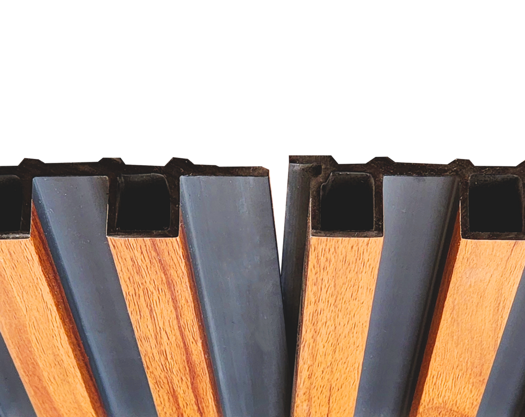 WPC Fluted Panels, Cherry Wood (B), 10 Panels x 9 feet long