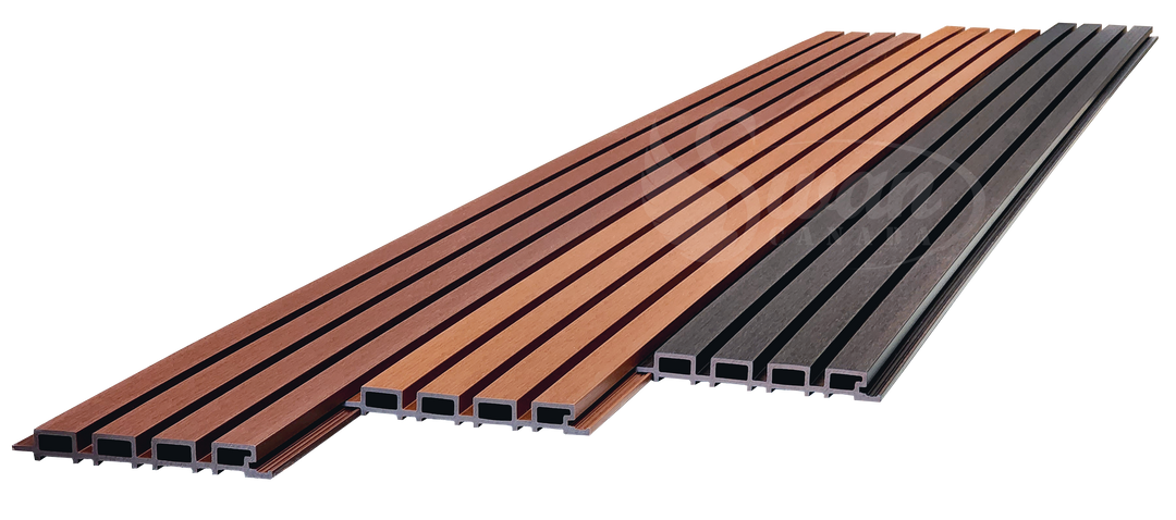 Outdoor WPC Fluted wall Panels, Coffee Flow, 4 Panels/box