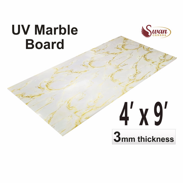 UV Marble Sheets, Honeyed White, 1 Sheet, 4 X 9 Feet