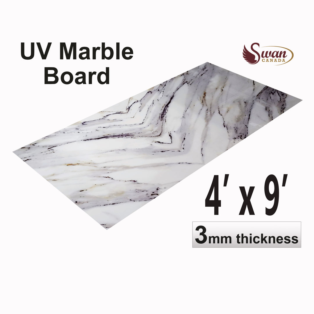 Livre de marbre UV assorti, gris Apex, 1 feuille, 4 x 9 pieds
