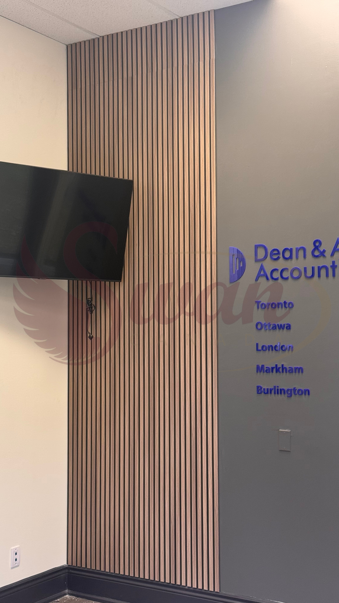 WPC Fluted Panels, Sandy Wood Black, 10 Panels x 9 feet long.