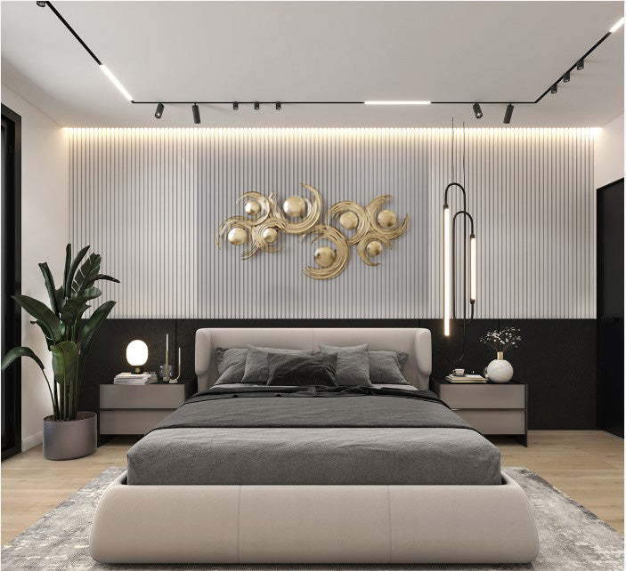 Décoration murale décorative, tourbillons dorés, 52,5 po x 26,75 po, 1 pièce