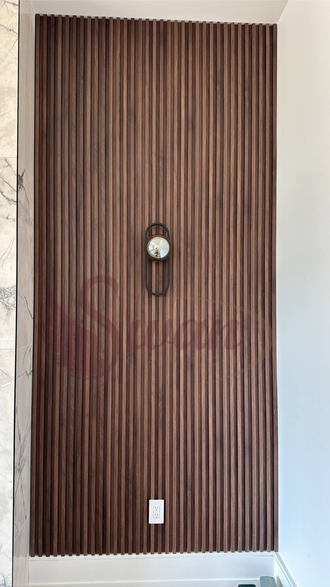 WPC Fluted Panels, Walnut Brown, 10 Panels x 9 feet long.