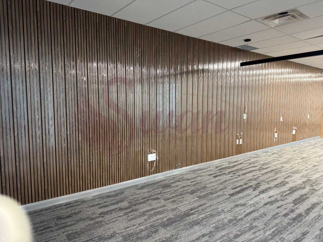 WPC Fluted Panels, Hazelnut Wood black, 10 Panels x 9 feet long.