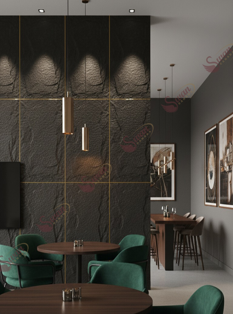 PU Faux Stone, Natural Black Stone, 2 X 4 Feet, 6 Boards – Swan Canada