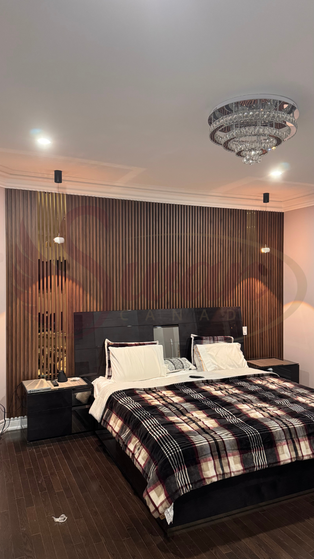 WPC Fluted Panels, Walnut Brown, 10 Panels x 9 feet long.