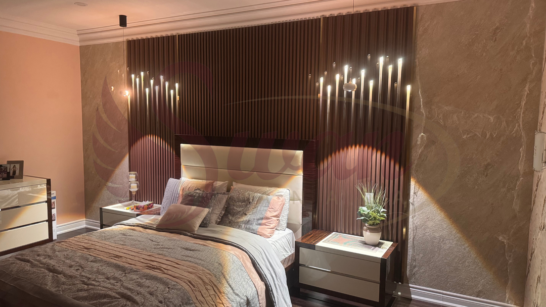 WPC Fluted Panels, Walnut Brown, 10 Panels x 9 feet long.