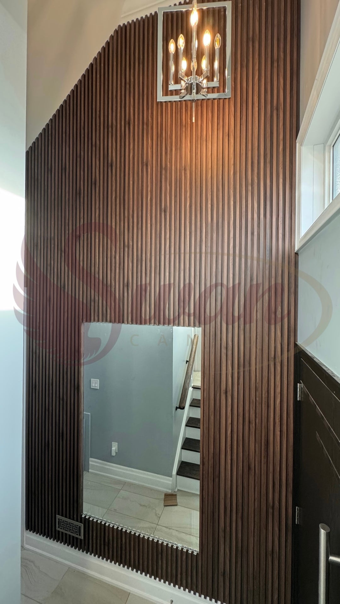 WPC Fluted Panels, Walnut Brown, 10 Panels x 9 feet long.