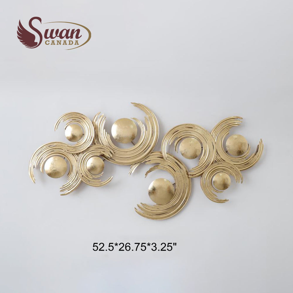 Décoration murale décorative, tourbillons dorés, 52,5 po x 26,75 po, 1 pièce