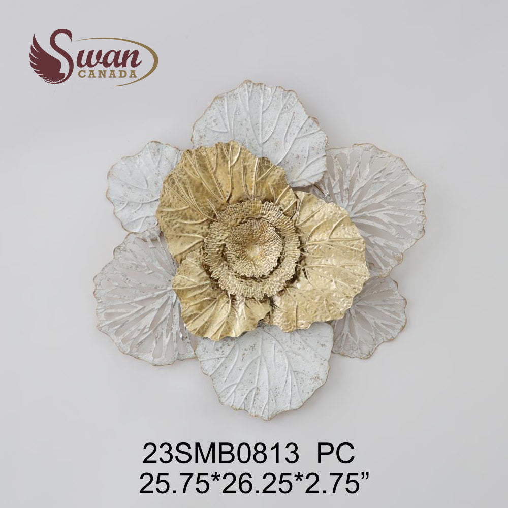 Décoration murale, décoration murale en fleur de lotus, 25,75 po x 26,25 po, 1 pièce