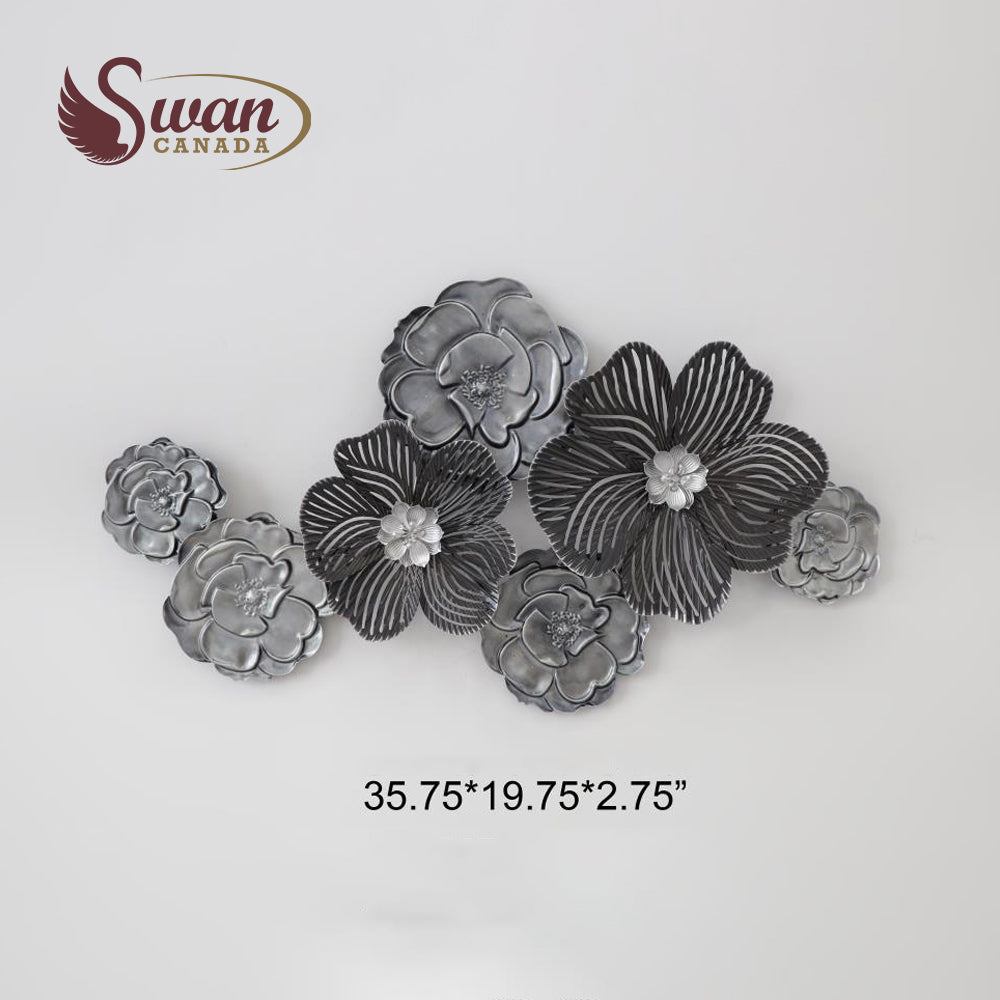 Décoration murale, ensemble mural Midnight Bloom, 35,75 po x 19,75 po, 1 pièce