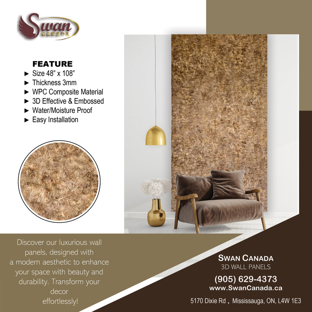 Panneau gaufré, bronze texturé, 1 feuille, 4 x 9 pieds