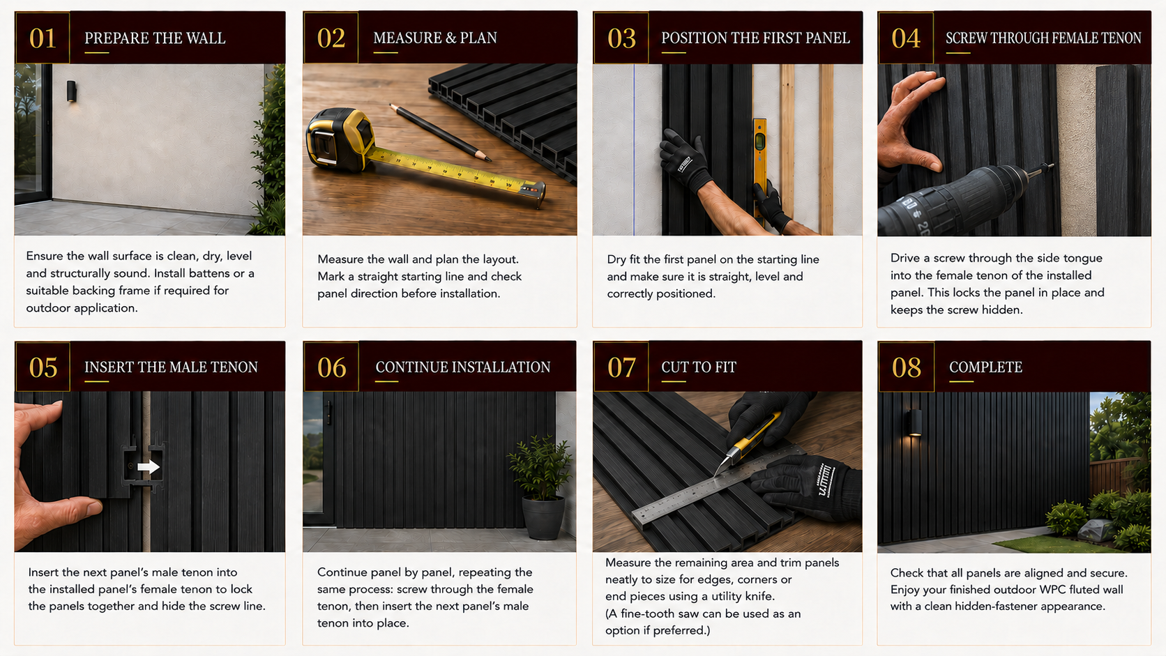 Outdoor Fluted Panels installation steps