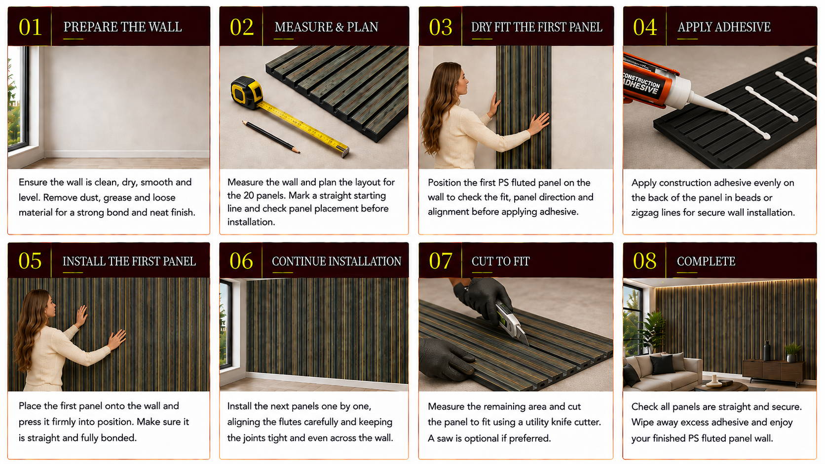 PS Fluted Panels installation steps