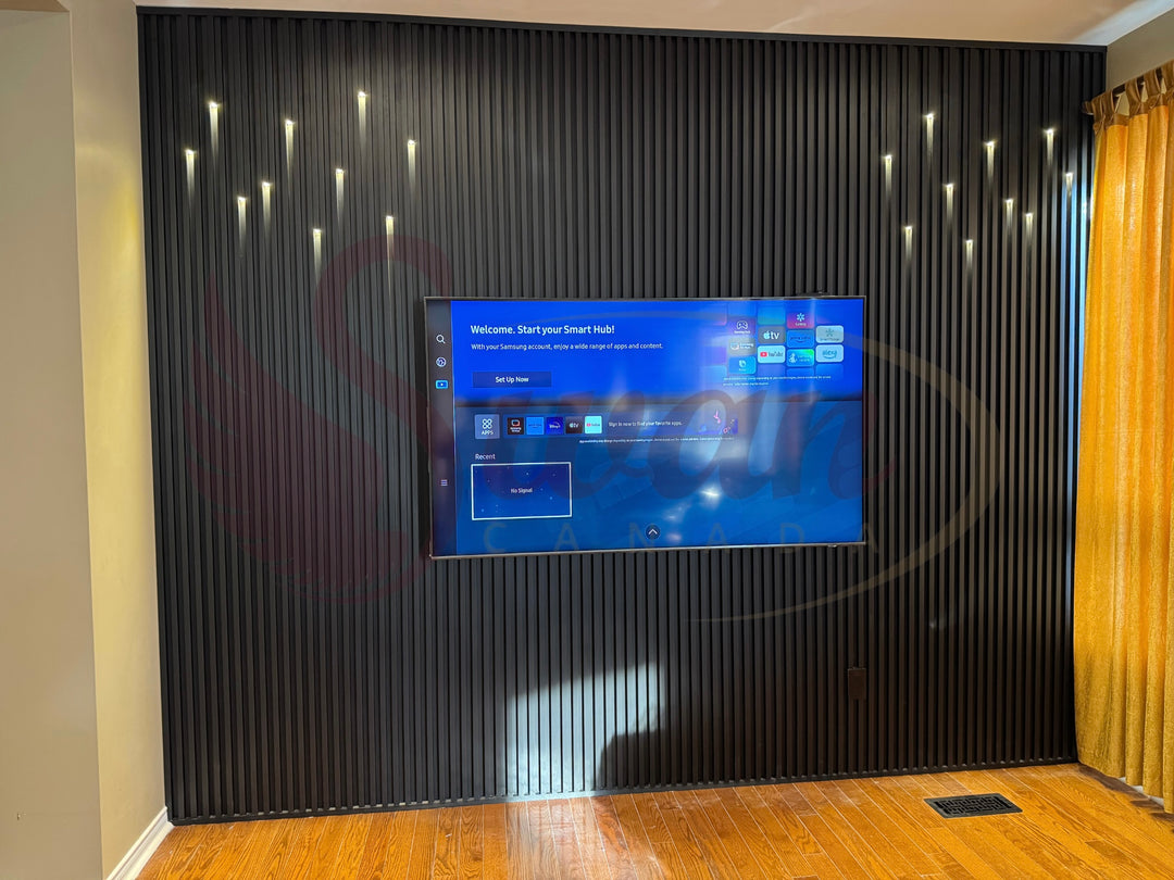 WPC Fluted Panels, Black Wood, 10 Panels x 10 feet long