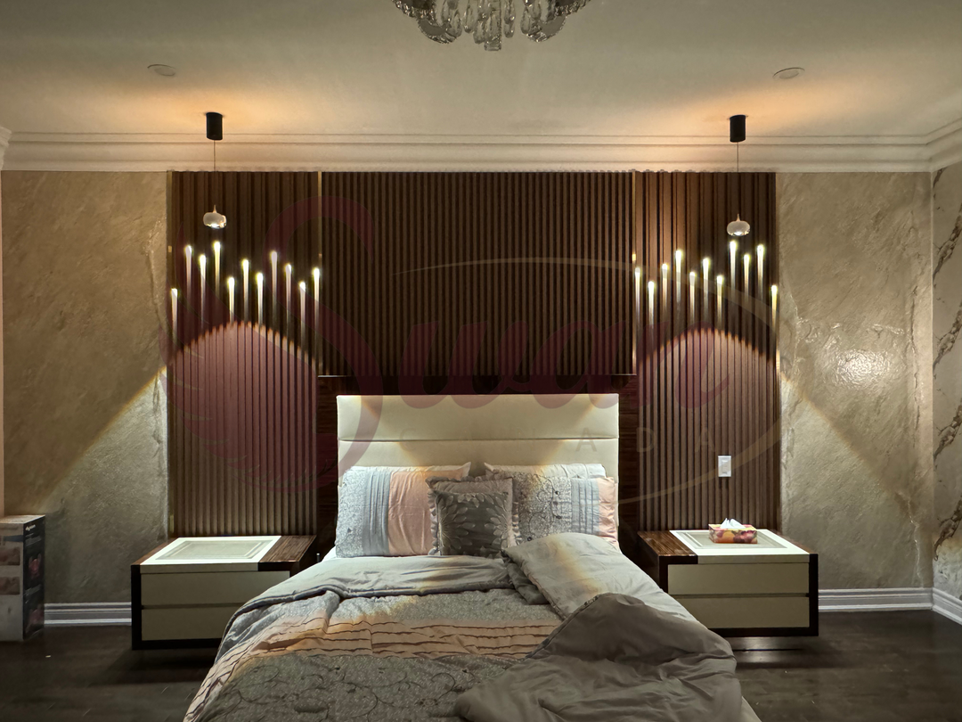 WPC Fluted Panels, Walnut Brown, 10 Panels x 9 feet long.