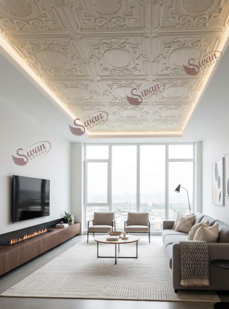 3D Wall Panels, White Wood, 24" x 24"