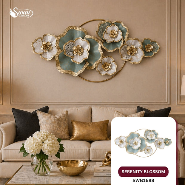 Décoration murale décorative, cercle d'harmonie florale, 22 po x 29,5 po, 1 pièce