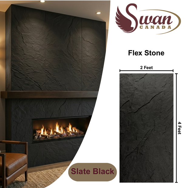Flex Stone, Slate Black, 2ft x 4ft