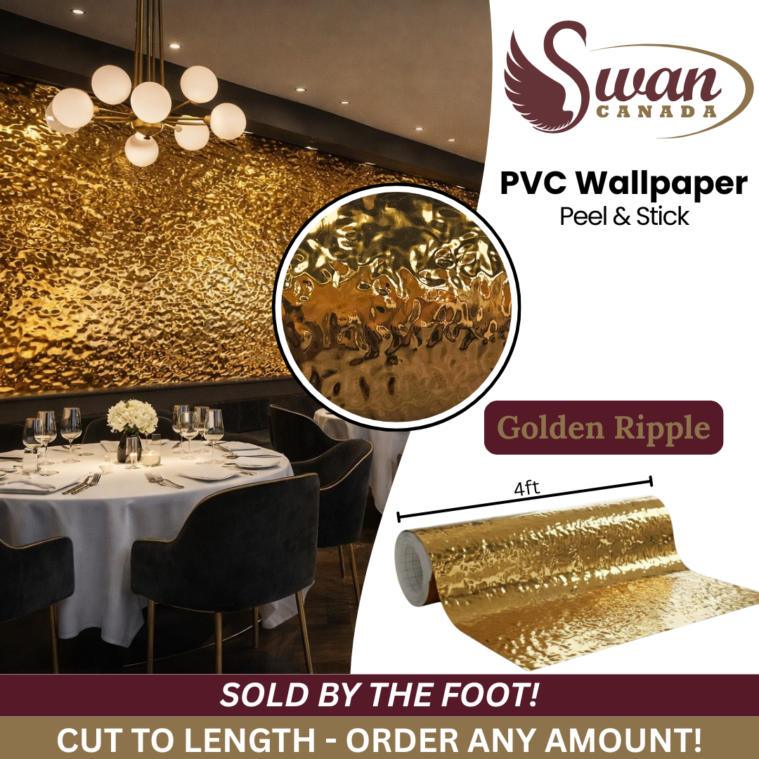 PVC Wallpaper Sticker, Golden Ripple
