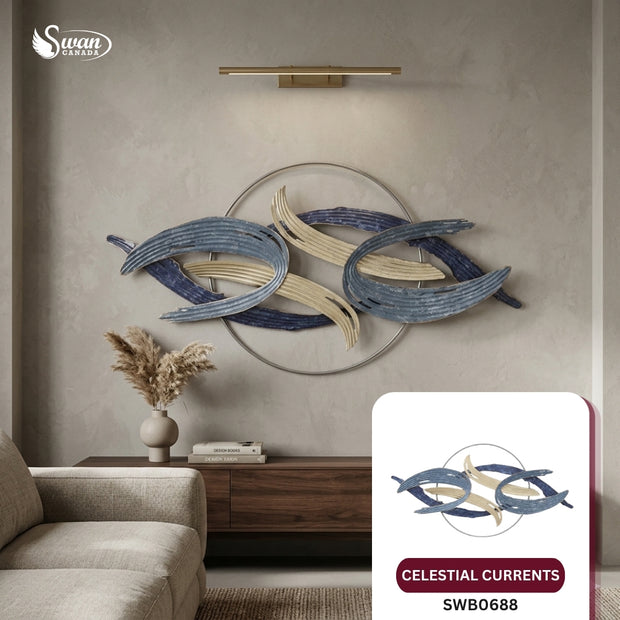 Décoration murale, courants célestes, 45,75 po x 23,5 po, 1 pièce