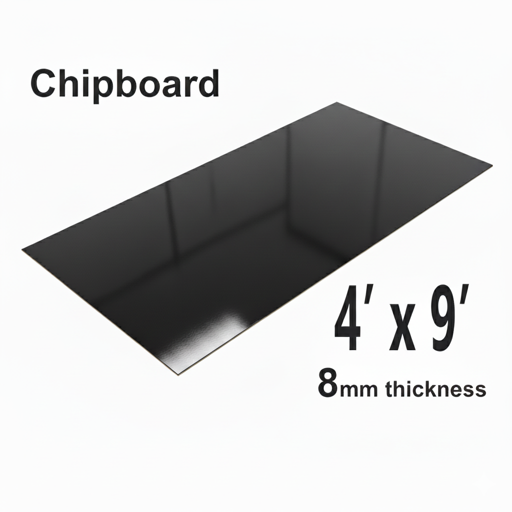Chip Boards, Mirror Black, 1 Board, 4 X 9 Feet