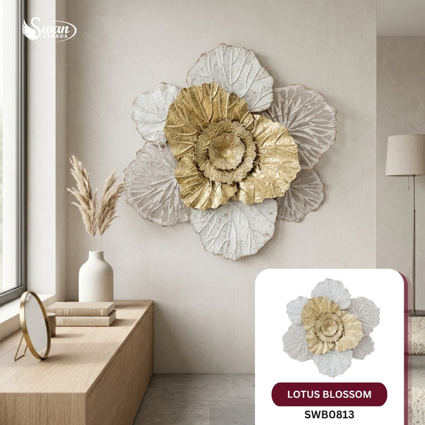Décoration murale, décoration murale en fleur de lotus, 25,75 po x 26,25 po, 1 pièce
