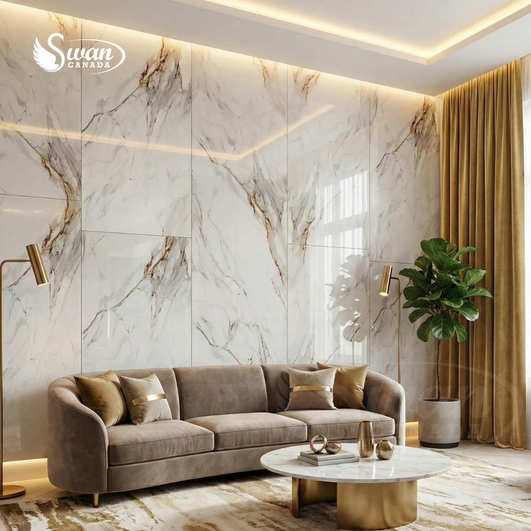 UV Marble Sheets, Ivory Marble, 1 Sheet, 4 X 9 Feet