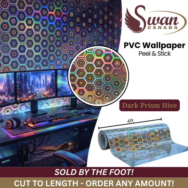 Autocollant mural PVC, ruche prisme sombre
