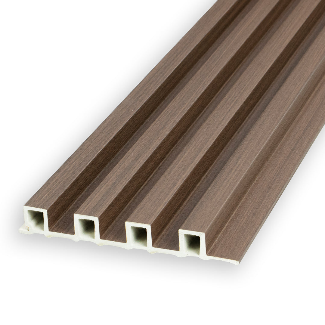 Panneaux cannelés WPC, couleur marron, 10 panneaux x 9 pieds de long 