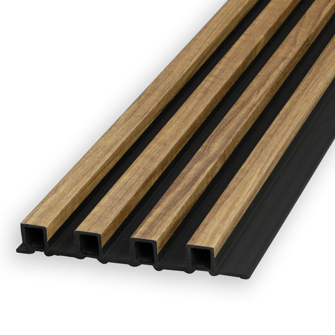 WPC Fluted Panels, Cherry Wood (B), 10 Panels x 9 feet long